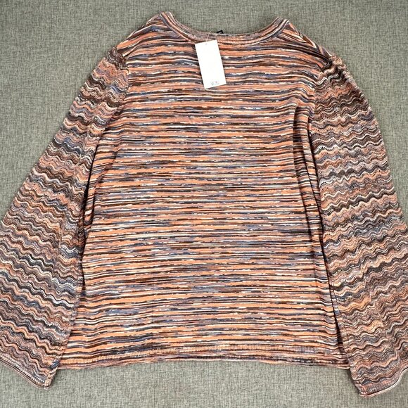 NEW Jessica Simpson Long Sleeve Top Striped Multicolor Flare Wide Sleeves 2X $89 - Picture 14 of 15